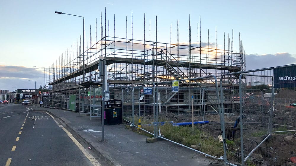 Calton Village under construction at Gallowgate