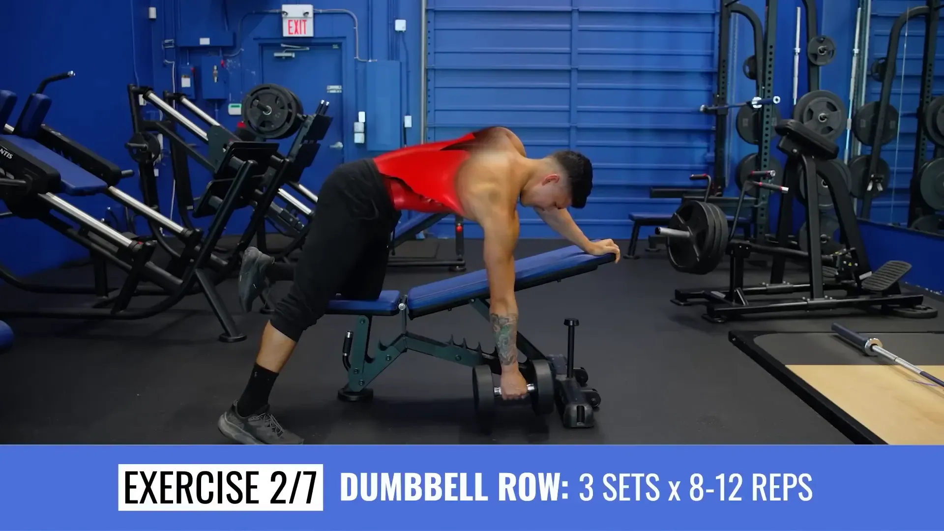 Dumbbell row setup and execution