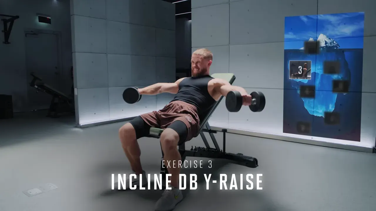 Incline bench set up for Y raise