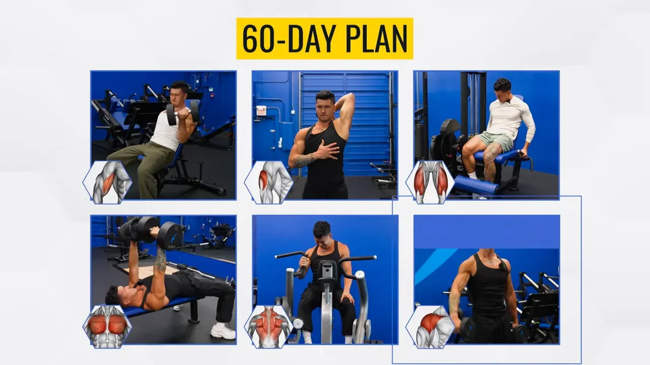 Workout plan outline showing unilateral heavy vs light