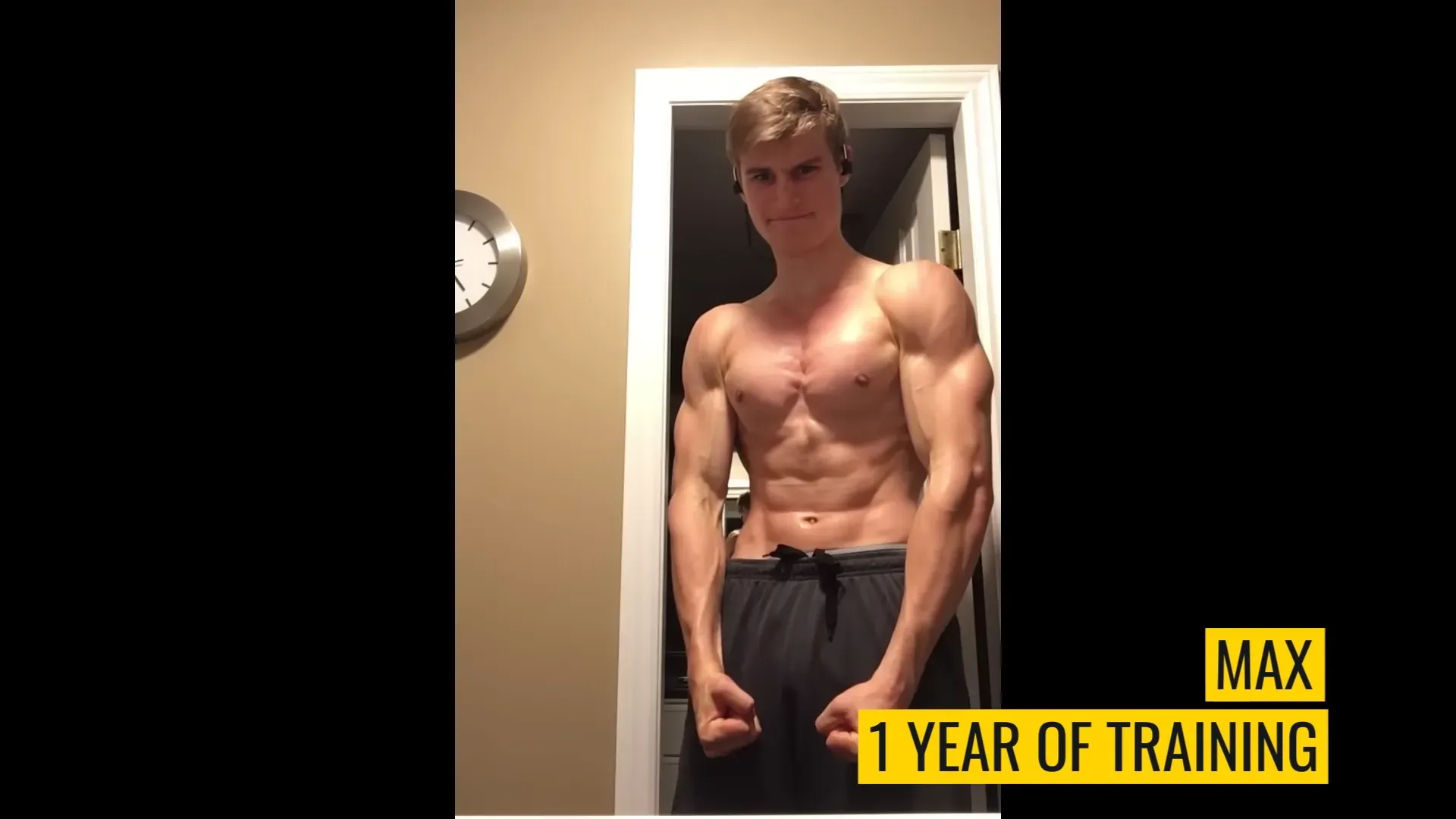 Before and after images showing big gains in first year for some guys