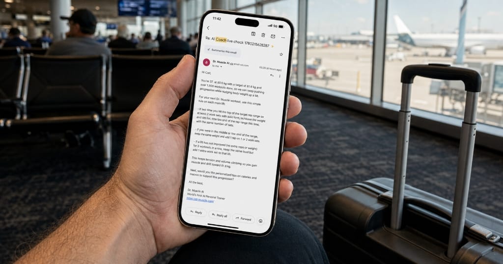 Dr. Muscle AI Email Coach in Action