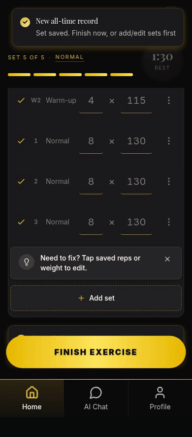 Exercise record preview