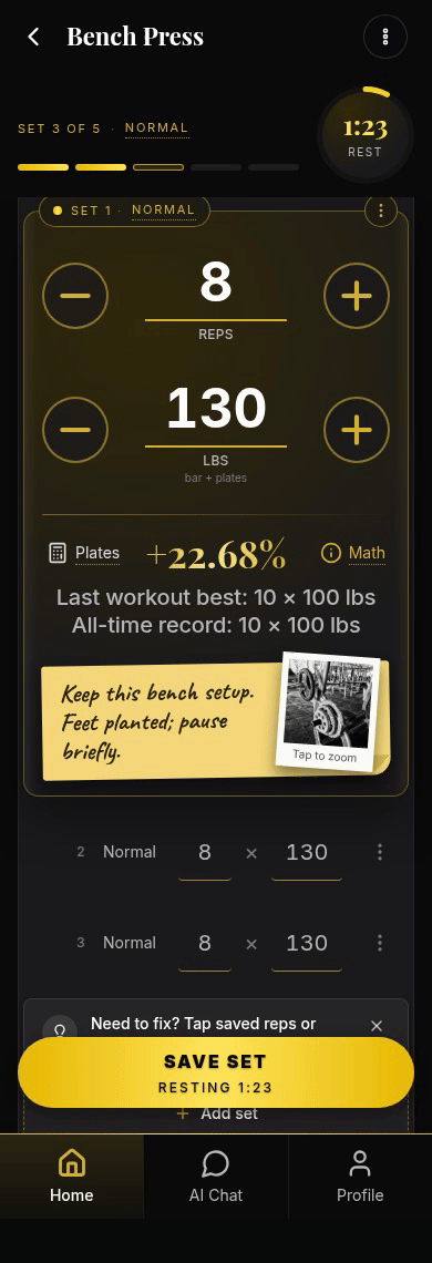 Note with setup photo preview
