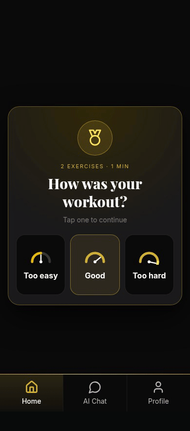 Workout complete preview