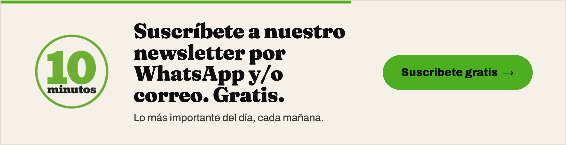 Suscríbete gratis al newsletter de 10 Minutos