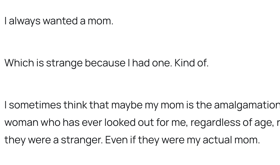 What else could being a mother possibly be?