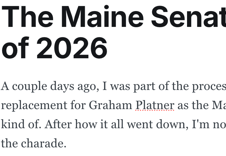 The Maine Senate Race Charade of 2026
