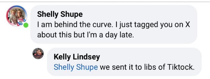 Kelly Lindsey Nash admits to sending a teacher's personal video to the hateful deranged extremist account, Libs of TikTok.