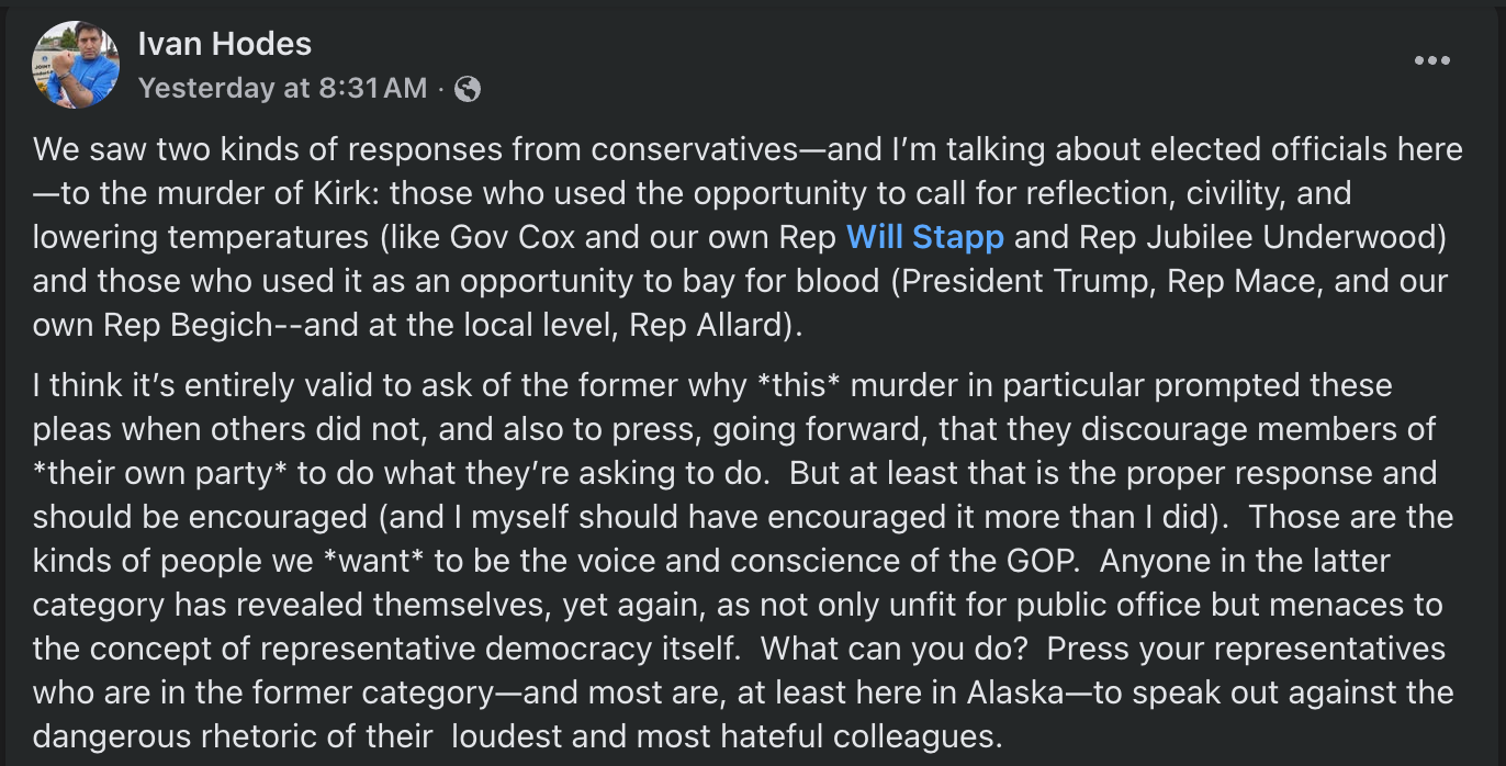 The Facebook post that drew baseless accusations and the ire of Fairbanks resident, Kelly Lindsey Nash.