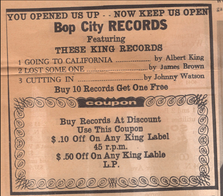 an ad for Bop City Records