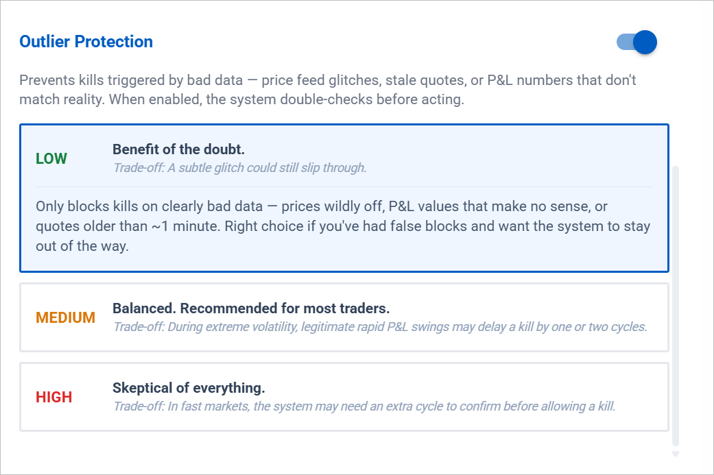 outlier protection for data annomalies