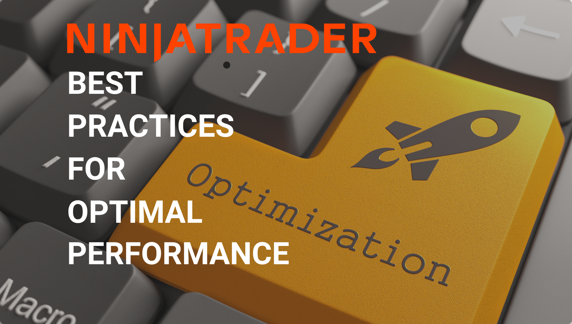 Graphic of a keyboard with text Optimization and a rocket taking off