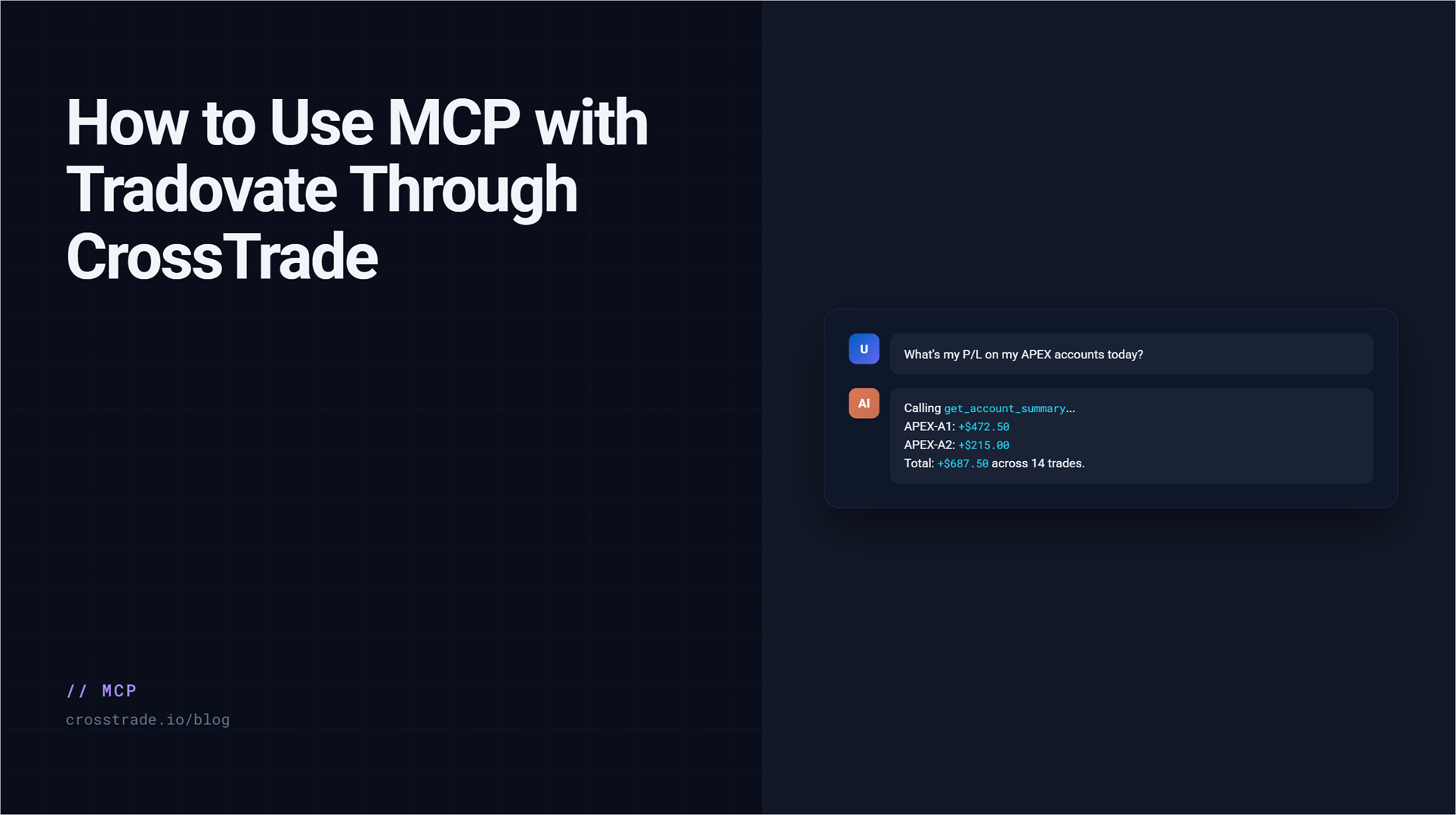 How to Use MCP with Tradovate Through CrossTrade