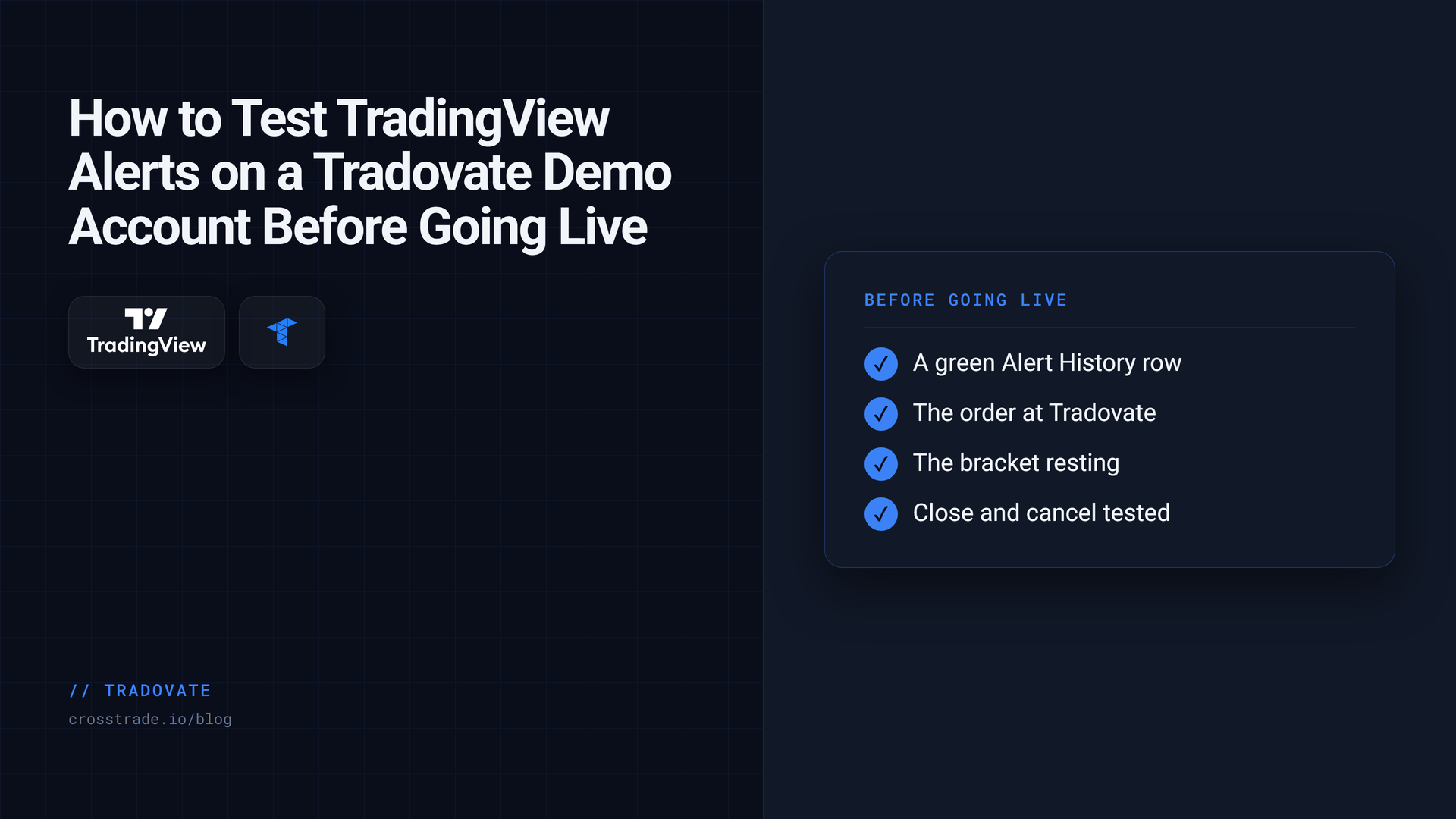 How to Test TradingView Alerts to Tradovate Before Trading Live