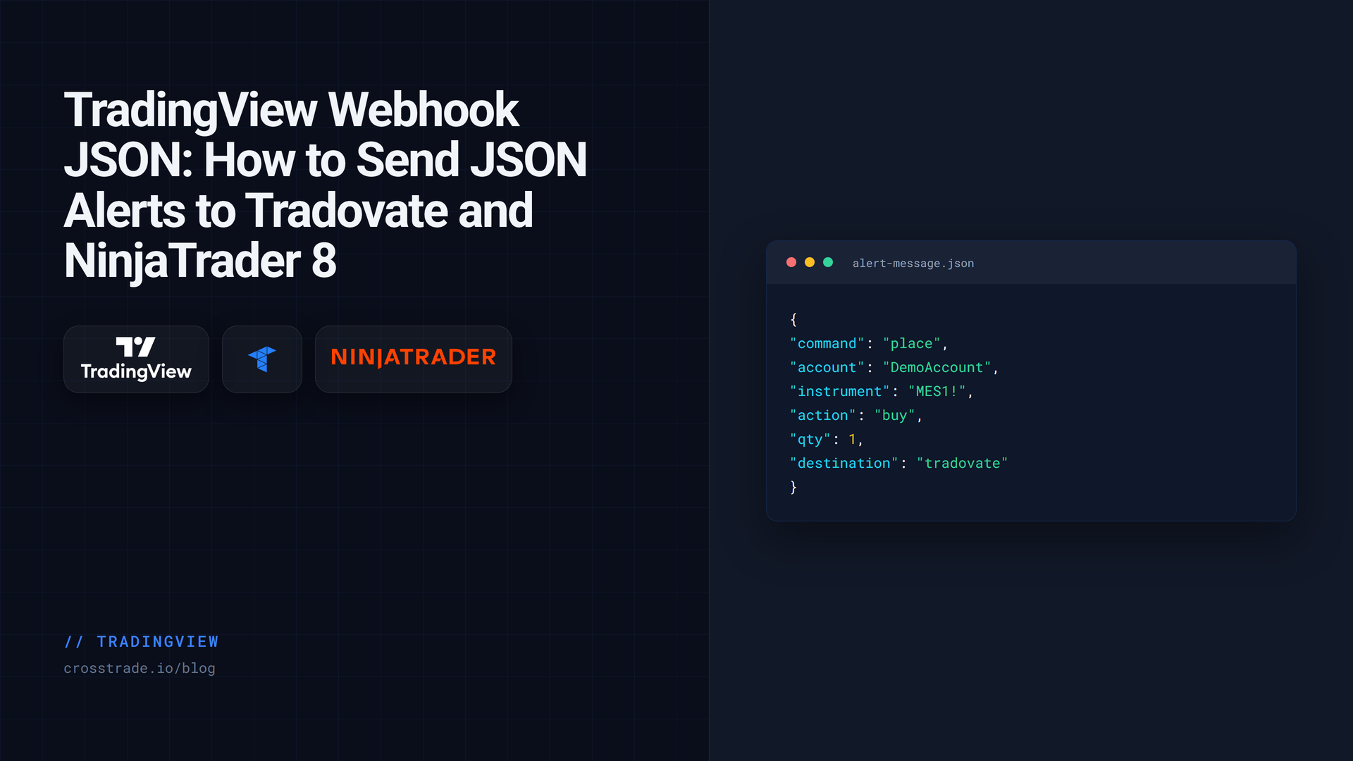 TradingView Webhook JSON: How to Send JSON Alerts to Tradovate and NinjaTrader 8