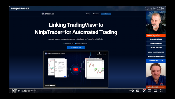 NinjaTrader Live show presenting CrossTrade as part of the partner ecosystem