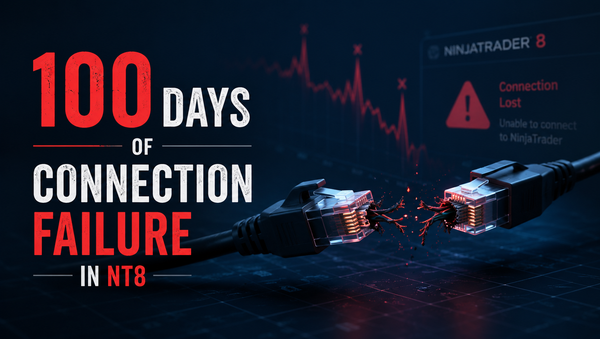 NinjaTrader 8 has a connection problem, and 8.1.7.0 didn't address it. Here's 100 days of receipts.