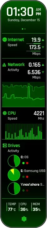 Creator source preview of Alien Rainmeter Skin