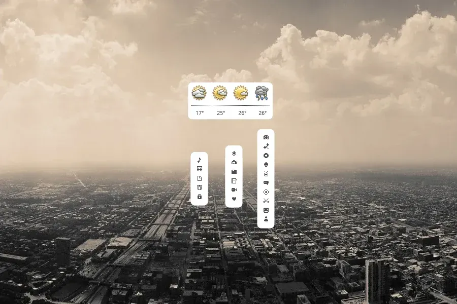 Source preview of Amana WeLa Rainmeter Skin credited to enioku