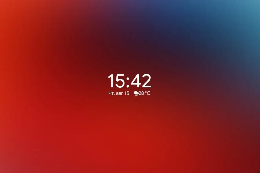 Source preview of Android Pie Style Clock Rainmeter Skin credited to StarLender