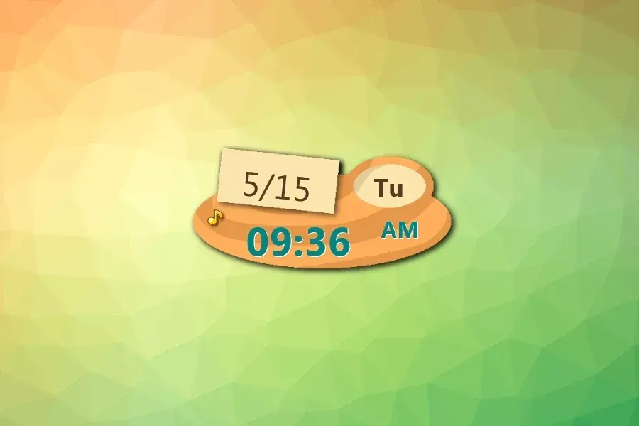 Source preview of Animal Crossing Clock Rainmeter Skin credited to intronus