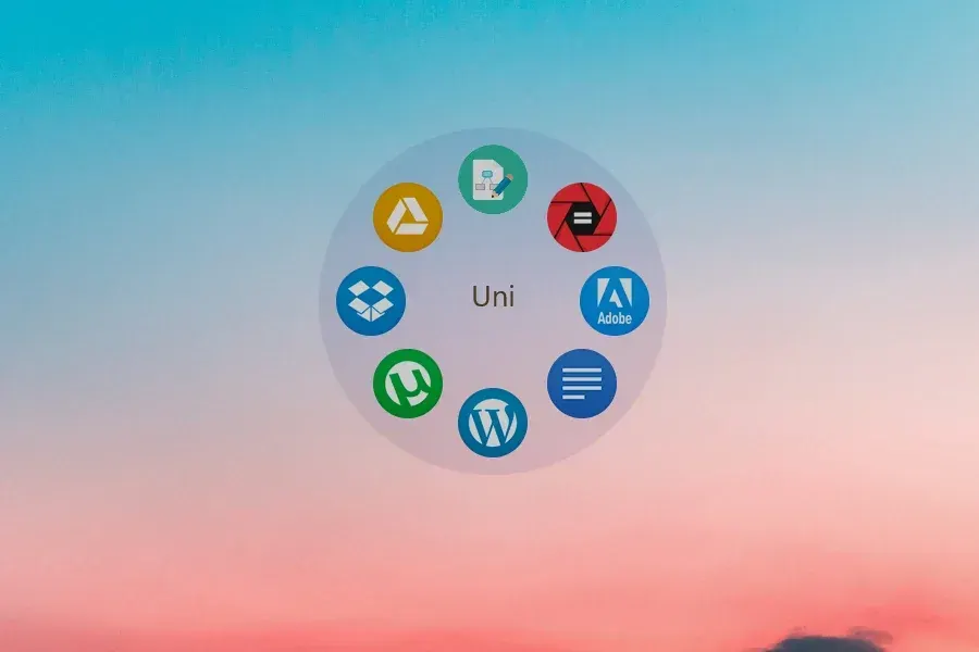 Source preview of Animated Circular Icon Launcher Rainmeter Skin credited to sjoti