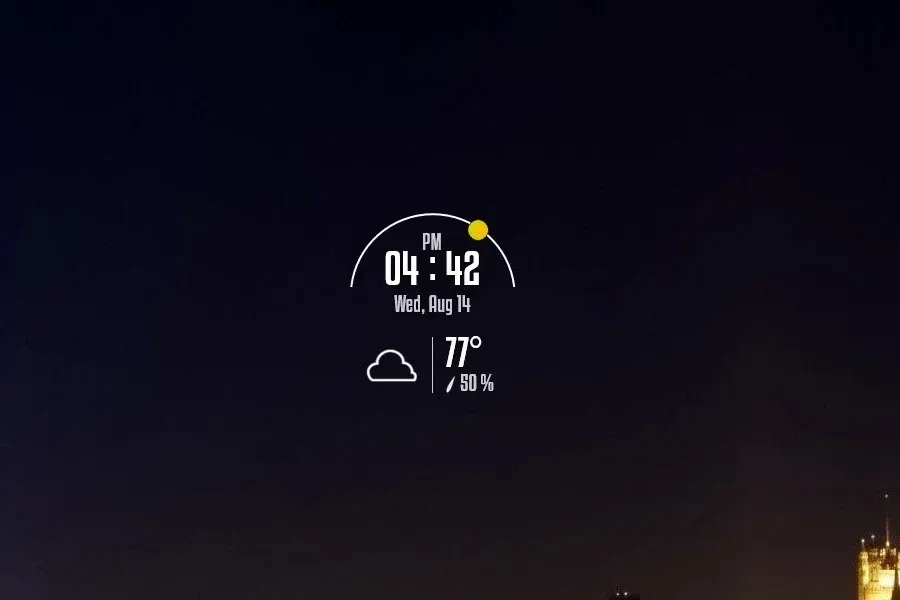 Source preview of Astro Weather Rainmeter Skin credited to xxenium