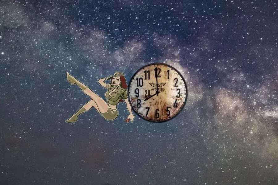 Source preview of AviatorClock Rainmeter Skin credited to by-segaal