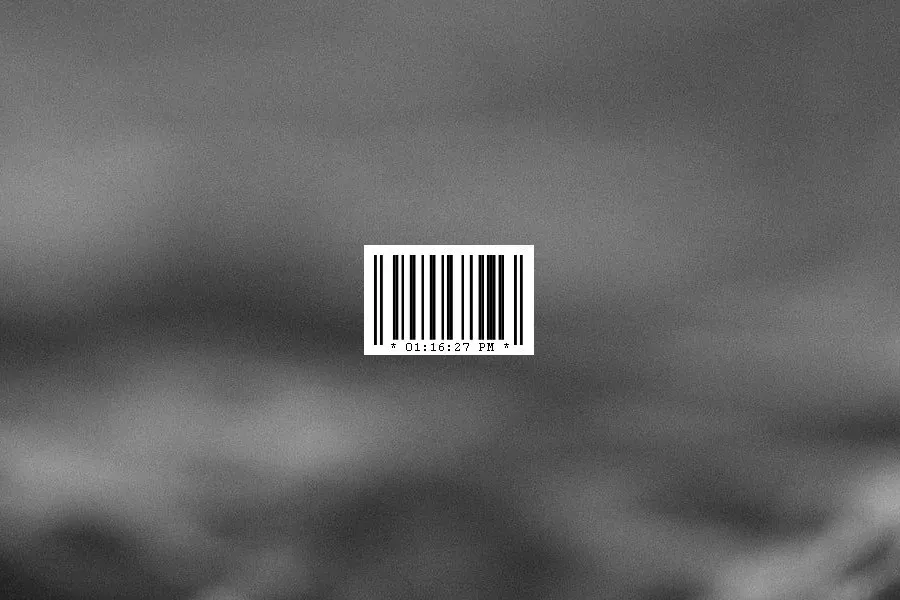 Source preview of Barcode Clock: A barcode-themed clock with readable time underneath and a configurable time format