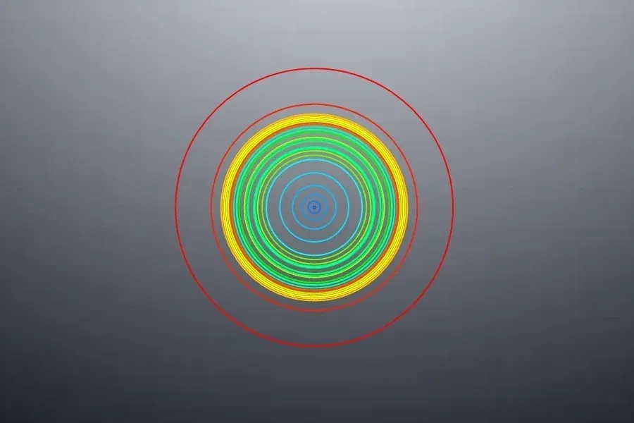 Source preview of Boosh: Nested-circle visualizations come in three source-described styles with color and pattern variations
