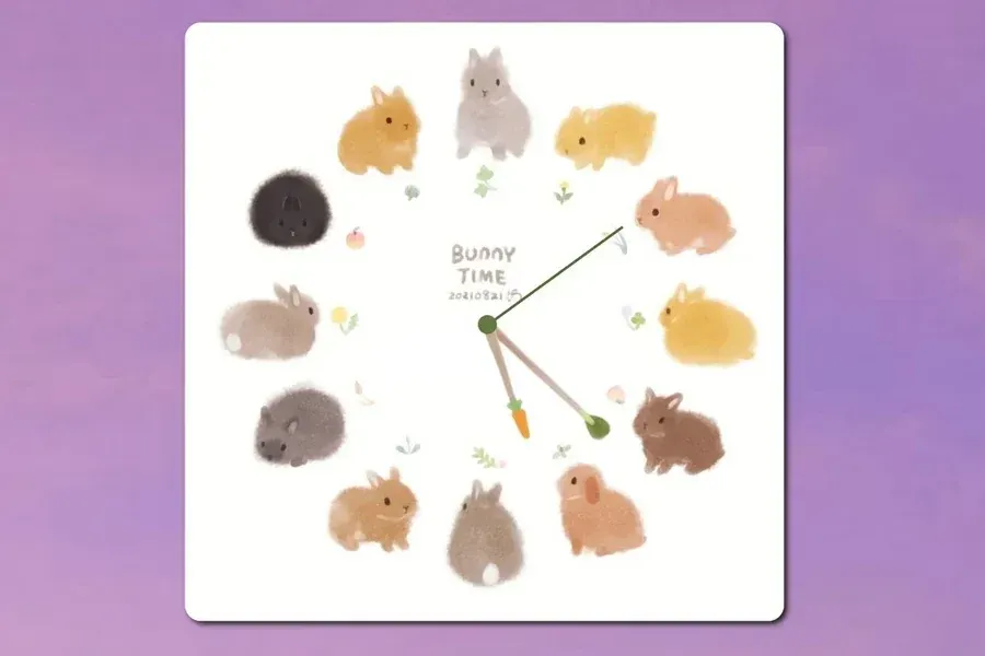 Source preview of BunnyTime Rainmeter Skin credited to Ragingwasabi