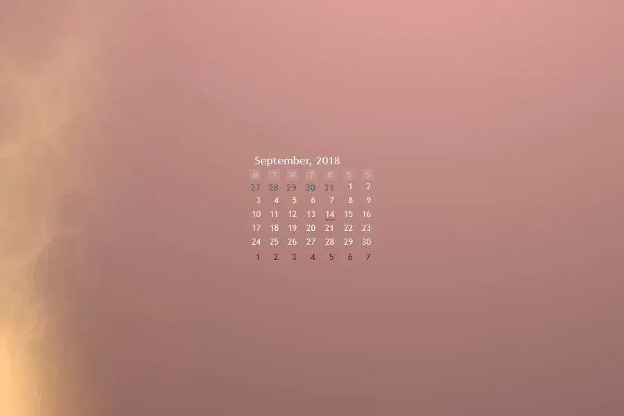 Source preview of Calendar Rainmeter Skin credited to limpet