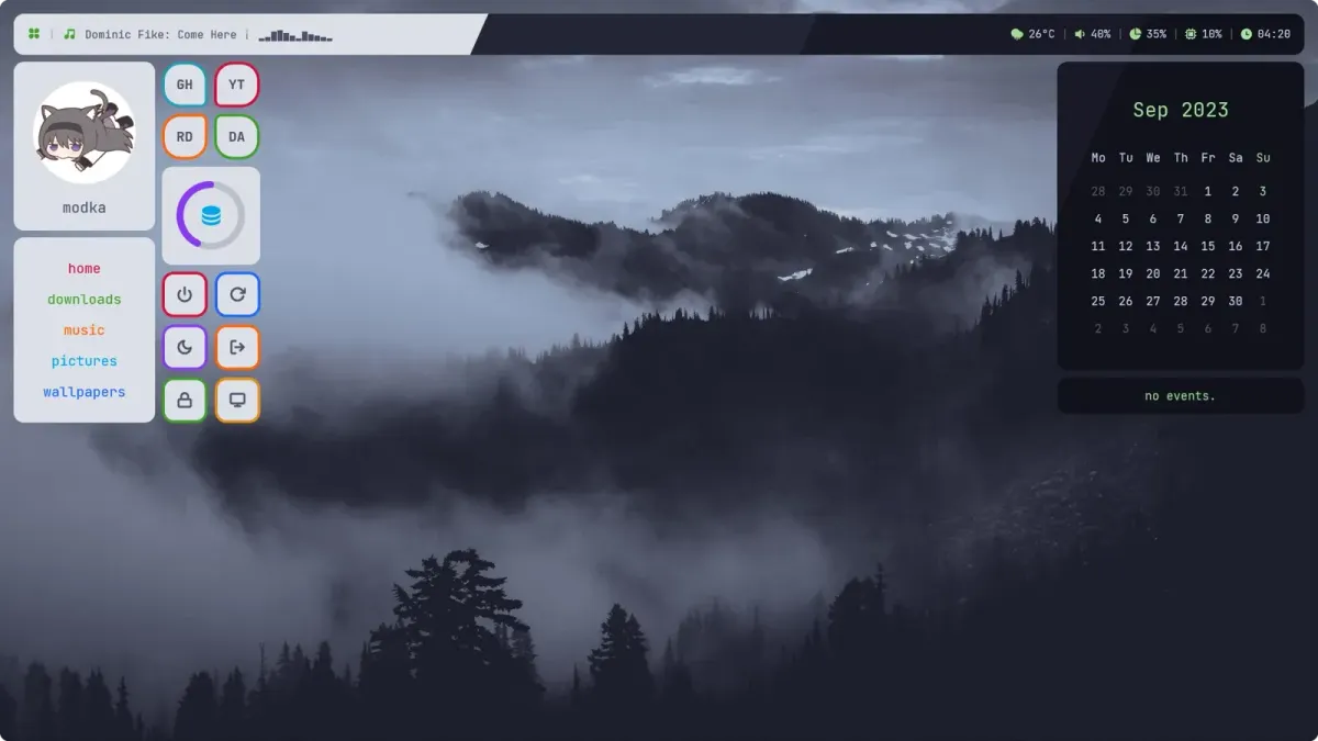 Creator source preview of Catppuccin Rainmeter Suite
