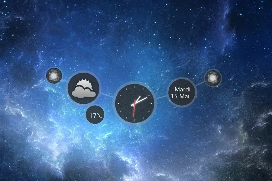 Source preview of Center Rainmeter Skin credited to MisterOiso