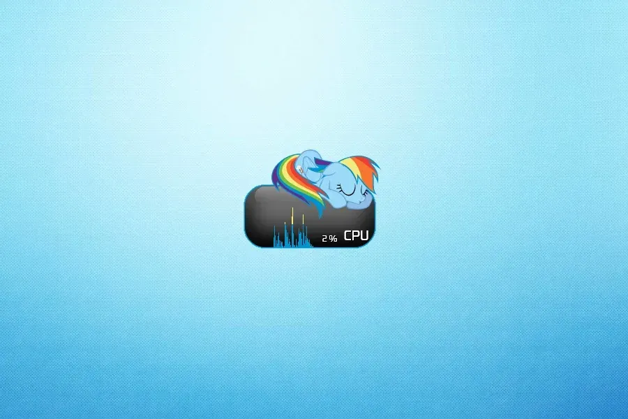Source preview of Cerulean Blue Rainmeter Skin credited to Alpha268