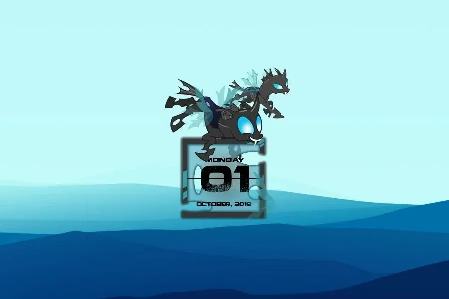 Source preview of Changeling Calendar Rainmeter Skin credited to SNX11