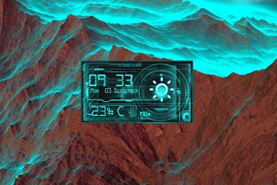 Source preview of Circuit HD Rainmeter Skin credited to drakulaboy