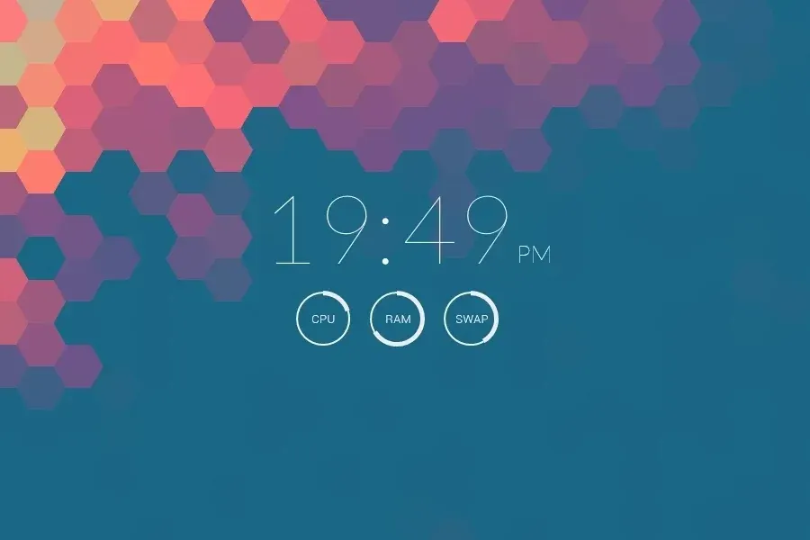 Source preview of Clear - Simple Time and System Rainmeter Skin credited to phantomghost1525