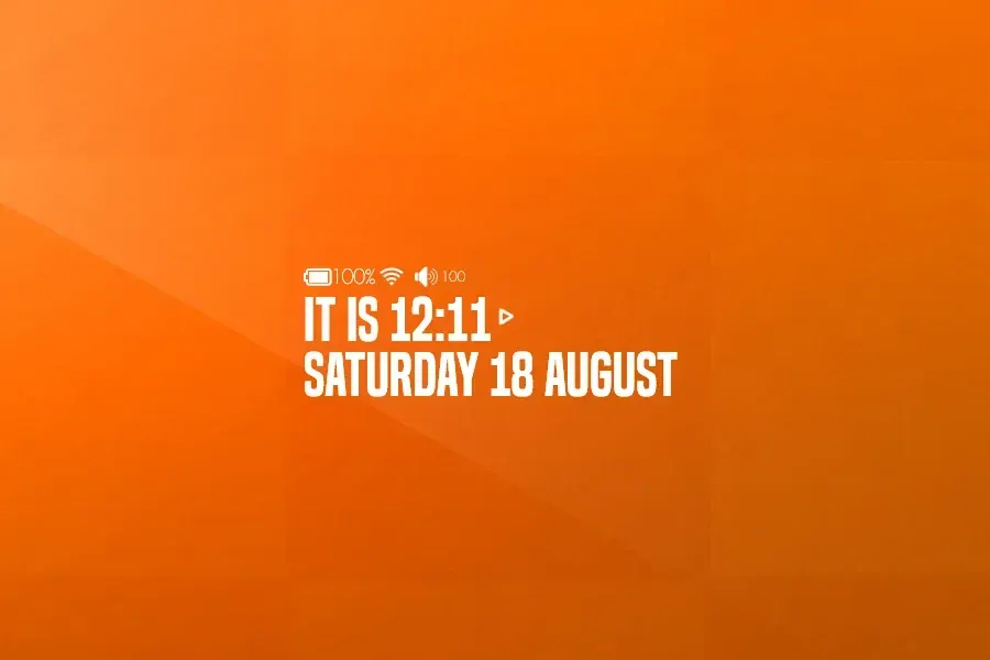 Source preview of Clock+StatusBar Rainmeter Skin credited to darkopoppin