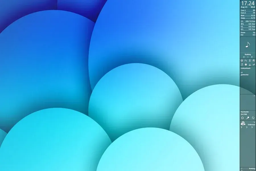 Source preview of CompACTion Rainmeter Theme credited to Dariosuper