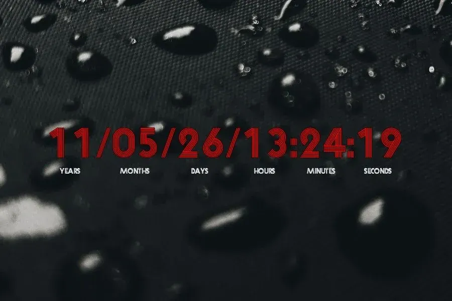 Source preview of Countdown Timer Rainmeter Skin credited to themagnumizer