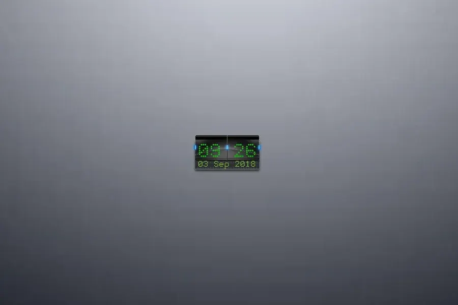 Source preview of Cyber Clock Rainmeter Skin credited to drakulaboy
