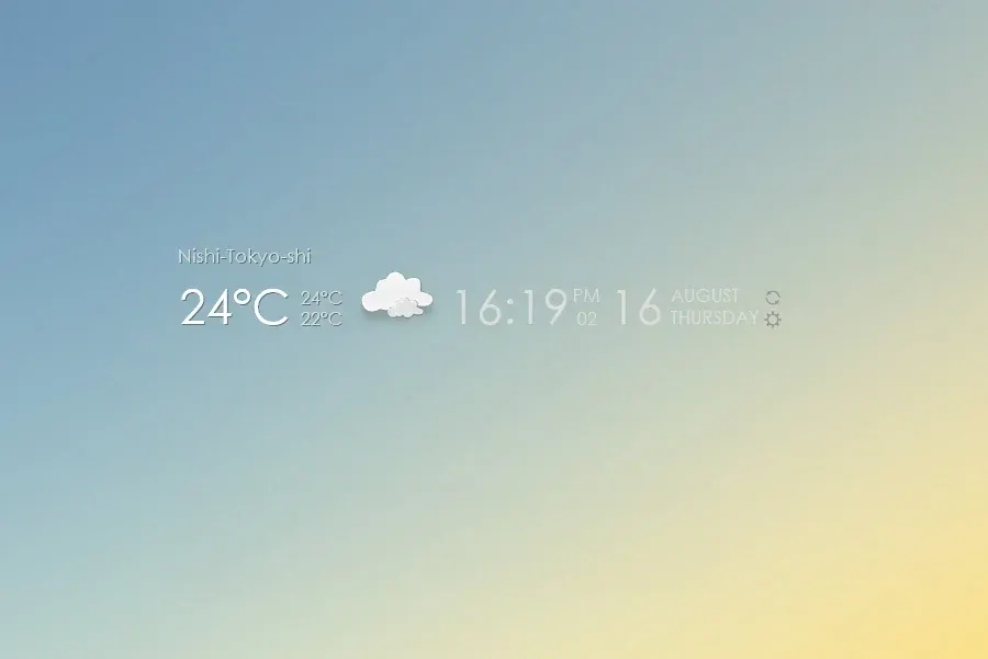 Source preview of Date Time Weather Rainmeter Skin credited to adni18