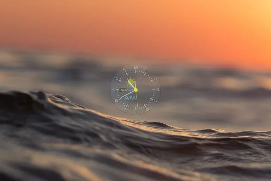 Source preview of Day-N-Clock Rainmeter Skin credited to by-segaal