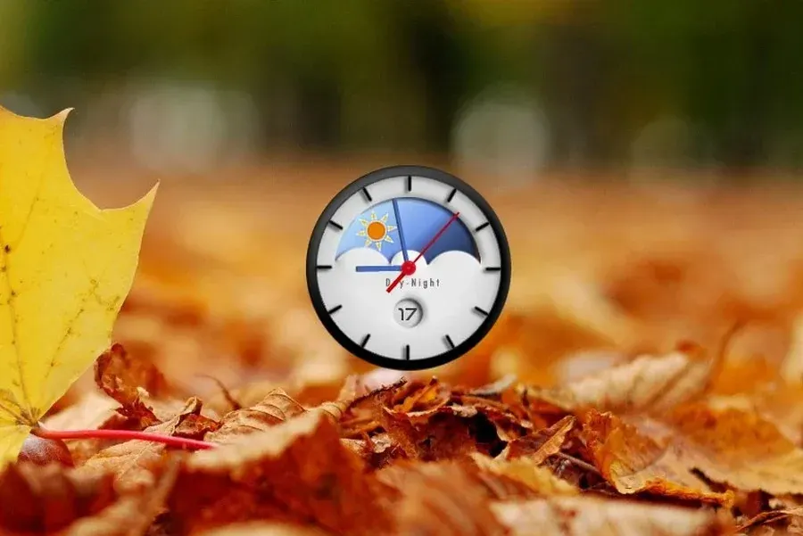 Source preview of Day Night Clock Rainmeter Skin credited to by-segaal