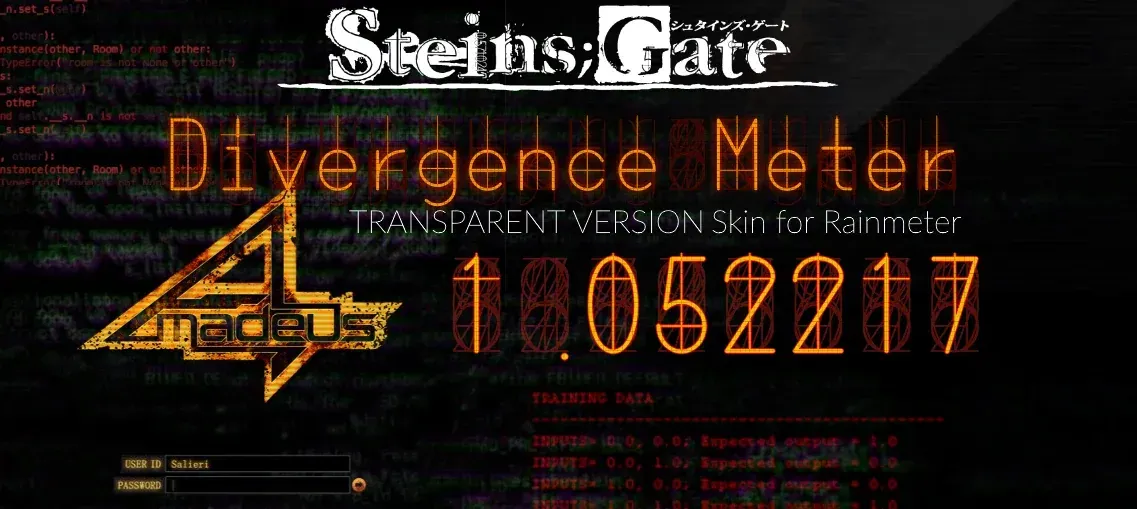 Creator source preview of Divergence Meter Transparent Version Rainmeter Skin