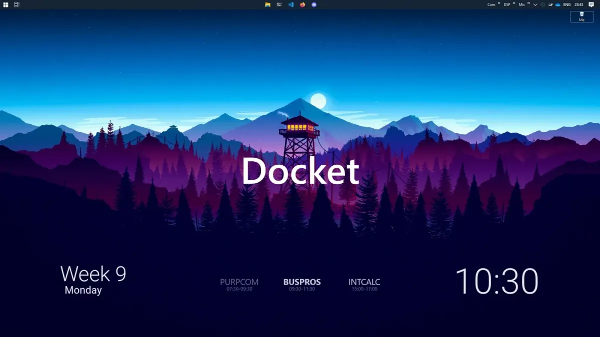 Creator source preview of DOCKet Schedule Dock Rainmeter Skin