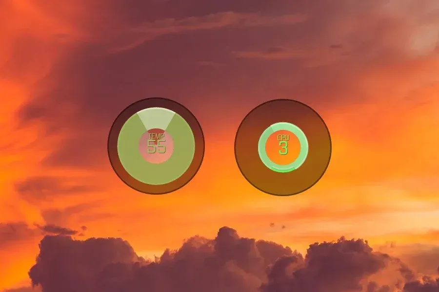Source preview of Dynamic CPU Core Rainmeter Skin credited to injust29