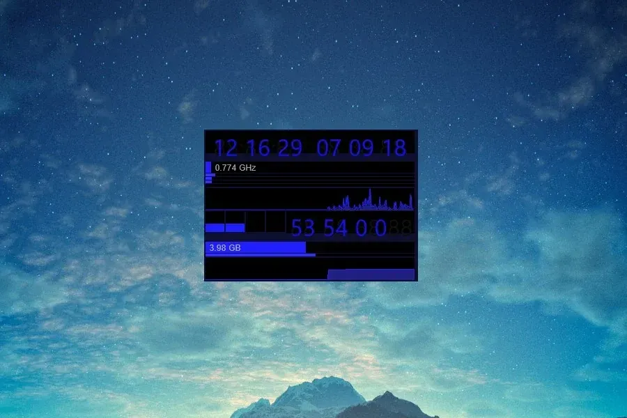 Source preview of Easy System Info Rainmeter Skin credited to Anheuser